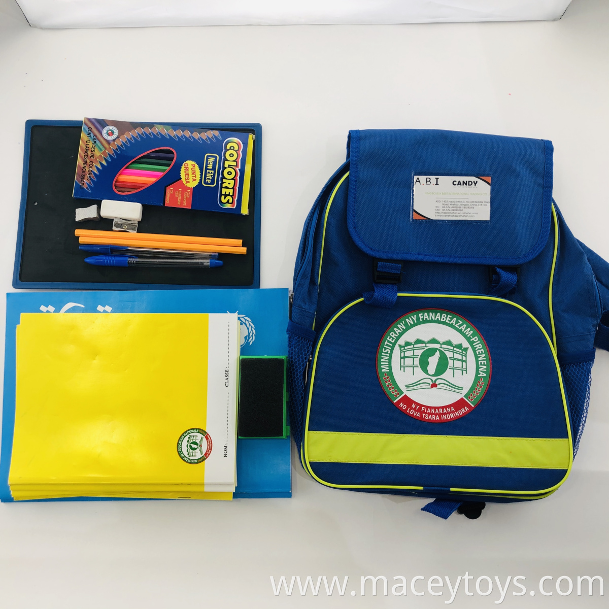 Top Quality Cheap Back To School Bag Stationery School Backpack Set Kit